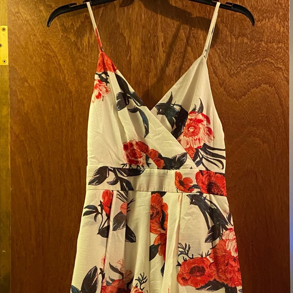 Girls floral romper with outskirt